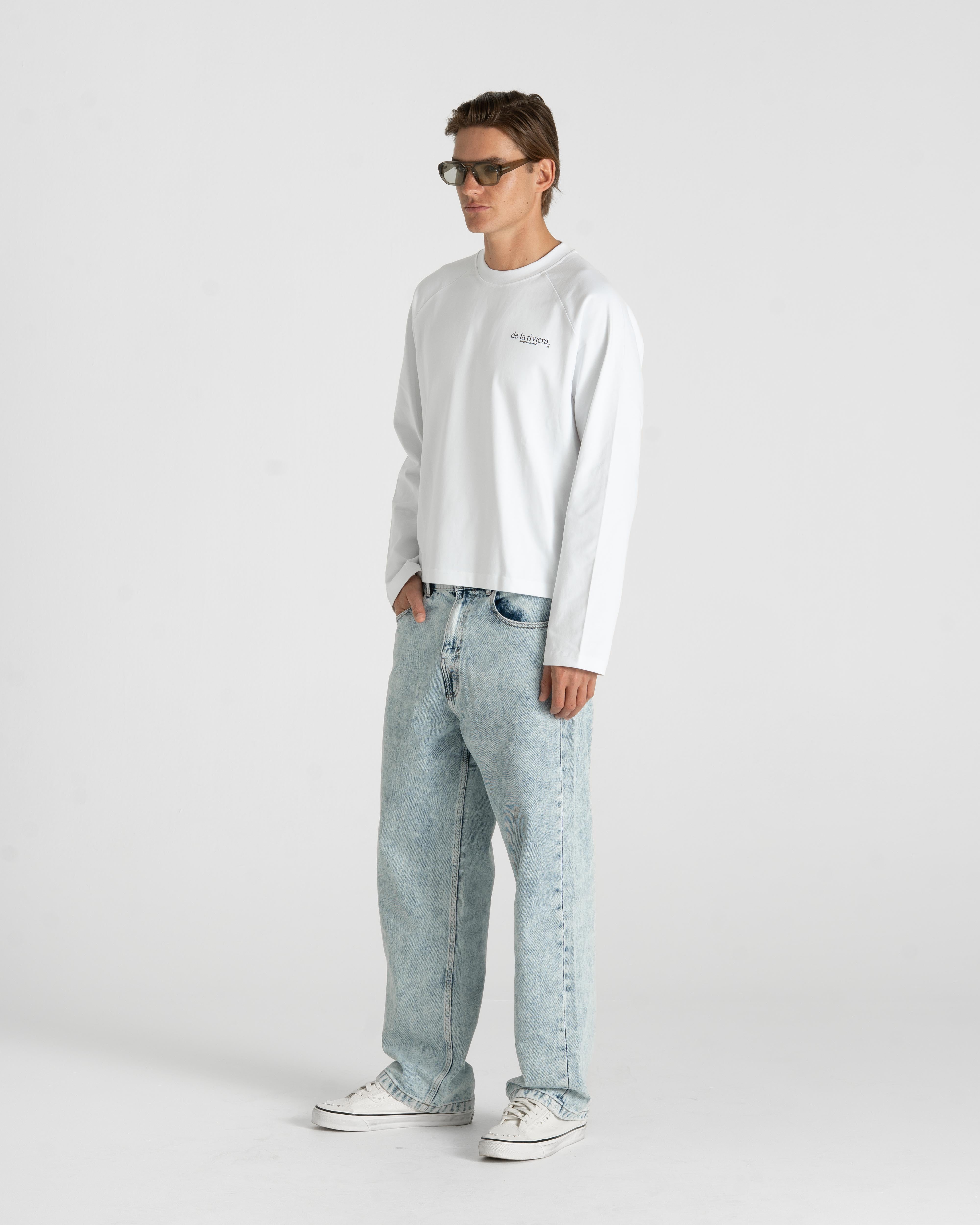 Riviera Rogue Raglan Longsleeve White